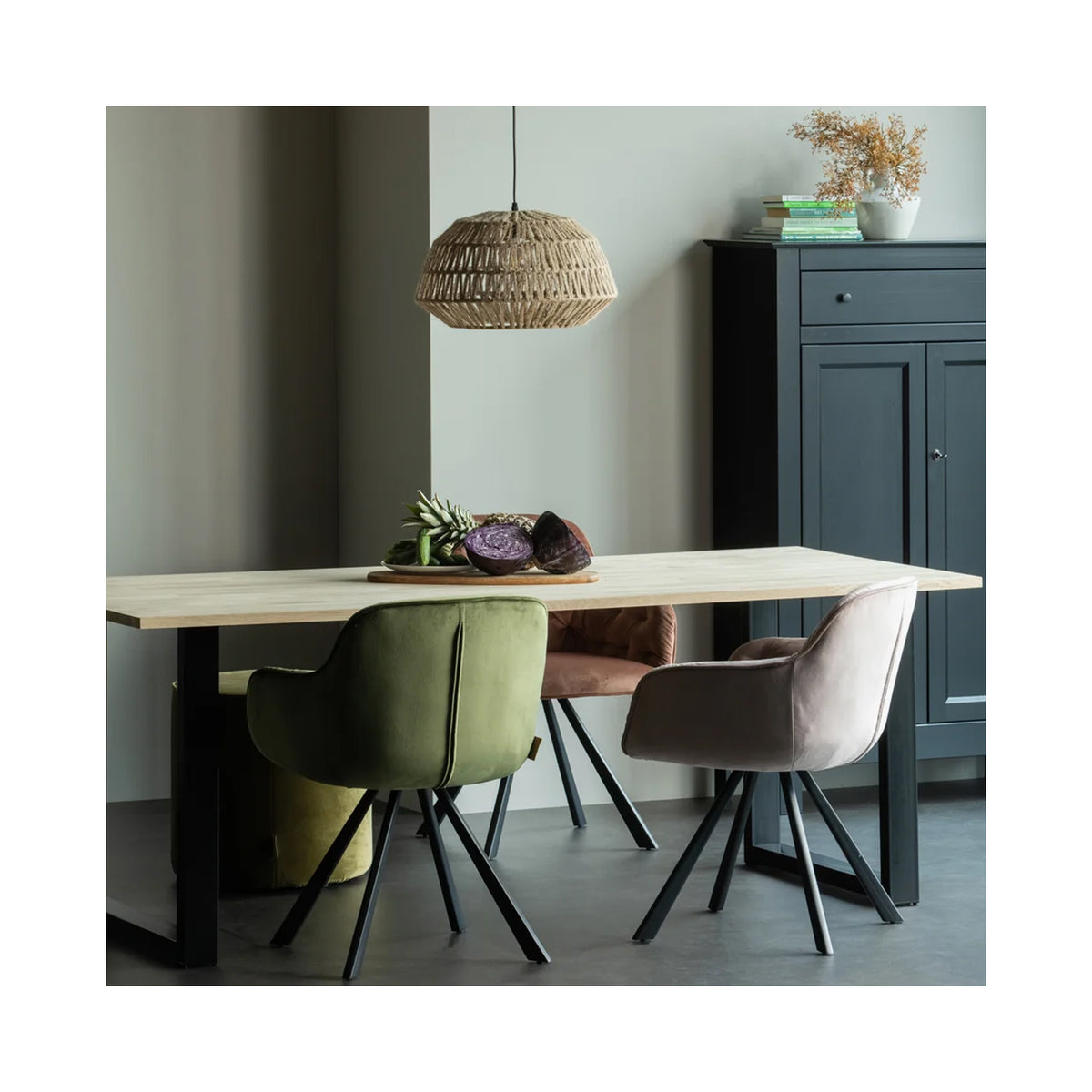 Combi-Tablo: oak & U-leg 200 x 90 cm